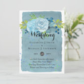 Carte Dusty Blue Turquoise Mariage Trending Budget (Debout devant)