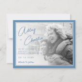 Carte Dusty Blue & White Botanical Wedding Enregistrer l (Devant)