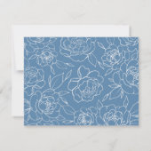 Carte Dusty Blue & White Botanical Wedding Enregistrer l (Dos)