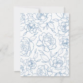 Carte Dusty Blue & White Botanical Wedding Enregistrer l (Dos)