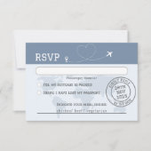 Carte Dusty Blue World Map Destination Wedding Car (Devant)