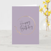 Carte Dusty Lavender & Gold Birthday Card (Fleur jaune)