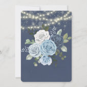 Carte Dusty Navy Blue Peony Lights Wedding shower Invita (Dos)