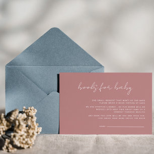 Carte Dusty Pink Minimal livres rustiques pour bébé