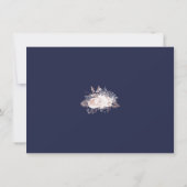 Carte Dusty Rose Blanc Floral Navy Bleu Enregistrer la d (Dos)