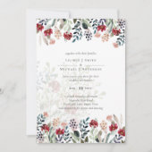 Carte Dusty Rose Bourgogne Floral Mariage (Devant)