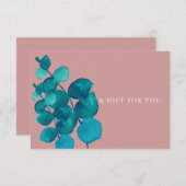 Carte Dusty Rose Eucalyptus Feuille certificat cadeau (Devant / Derrière)