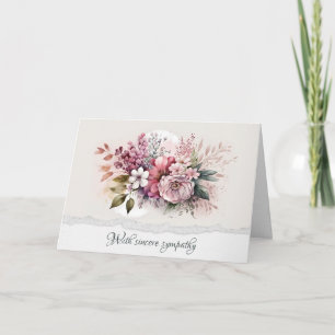 Carte Dusty Rose Floral Bouquet Sympathie