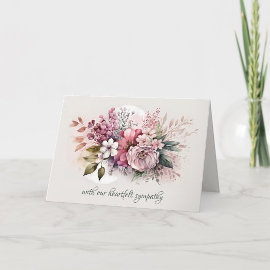 Carte Dusty Rose Floral Bouquet Sympathie (Devant)