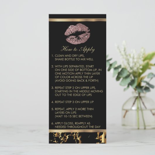 Carte Dusty Rose Parties scintillant Lipsense Instructi (Debout devant)