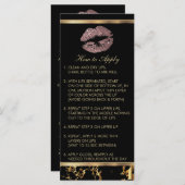 Carte Dusty Rose Parties scintillant Lipsense Instructi (Devant / Derrière)