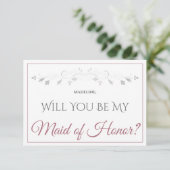 Carte Dusty Rose sur White Elegant Be My Maid of Honor (Debout devant)