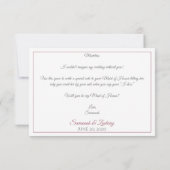 Carte Dusty Rose sur White Elegant Be My Maid of Honor (Dos)