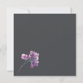 Carte Dusty rose violet Floral Charcoal Party (Dos)