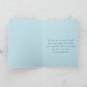 Carte Dusty Turquoise Floral Arrière - plan Anniversaire (Intérieur)