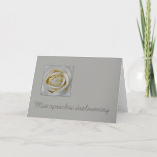 Carte Dutch Sympathy Met oprechte deelnememte