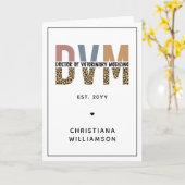 Carte DVM personnalisé Docteur en médecine vétérinaire C (Fleur jaune)