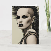 Dystopian Woman Punk Rocker Mohawk and Piercing