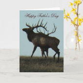 Carte E14 Cornes d'élans sur la silhouette horizontale (Fleur jaune)