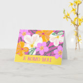 Carte E Komo Mai Plumeria hawaïenne Fleurs tropicales (Fleur jaune)