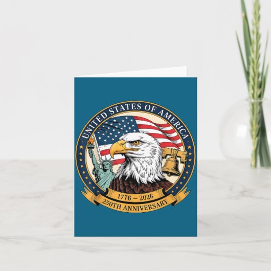 Carte Eagle And Flag 1776-2026 250th Birthday America  (Devant)