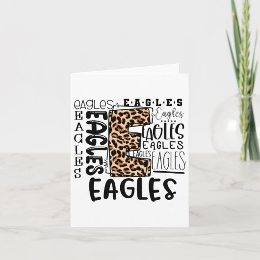 Carte Eagles École Mascot Leopard Plaid - Ck À L'École (Devant)