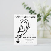 Carte Ear Piercing Voucher Card, Custom, Personalized (Debout devant)