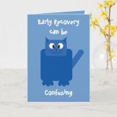 Carte "Early Recovery can be confusing" funny cat card (Fleur jaune)