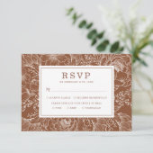 Carte Earth Tone Botanical Floral Wedding RSVP Card (Debout devant)