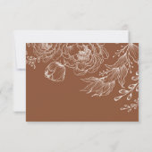 Carte Earth Tone Botanical Floral Wedding RSVP Card (Dos)