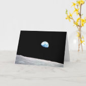 Carte Earthrise : avec citation— Tiré d'Apollo 8 (Fleur jaune)