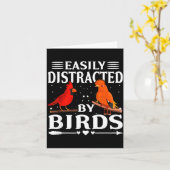 Carte Easily Distracted By Birds Cute Funny Quote Bird L (Fleur jaune)
