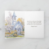 Carte Easter Blessing Watercolor Spring Church Floral (Intérieur)