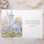 Carte Easter Blessing Watercolor Spring Church Floral