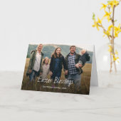 Carte Easter Blessings Christian Family Photo Modern (Fleur jaune)