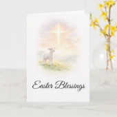 Carte Easter Blessings Lamb of God Christian Easter Gree (Fleur jaune)