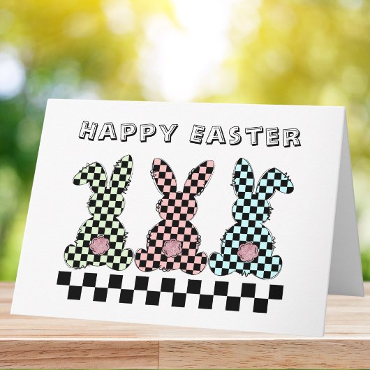 Carte Easter Bunny Checkerboard Pastel Egg-stra Special
