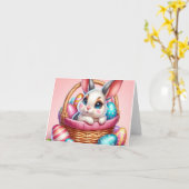 Carte Easter bunny chocolate egg (Fleur jaune)