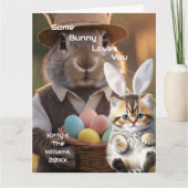 Carte Easter Bunny Ears Cat Photo Customize  (Devant)