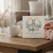 Carte Easter bunny Floral Easter Greeting Card