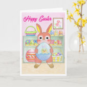 Carte Easter Bunny Rabbit Eggs Kids Folded Card (Fleur jaune)