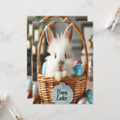 Carte Easter bunny with his eggs. (Devant/Arrière en situation)