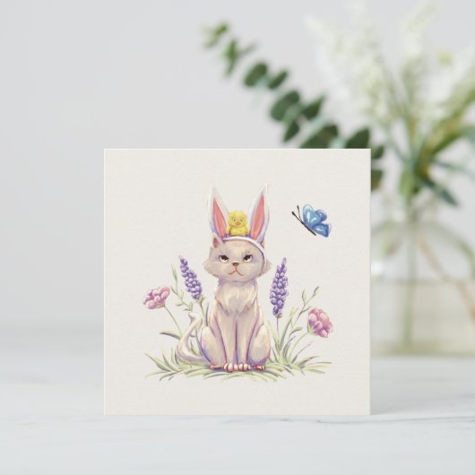 Carte Easter Cat (Debout devant)
