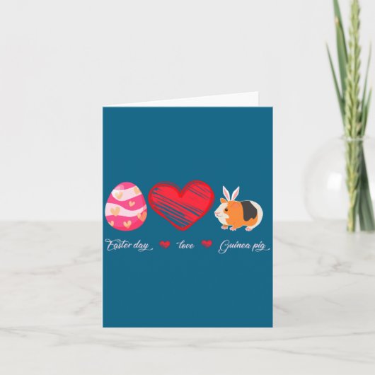 Carte Easter Egg Guinea Pig Bunny Easter (Devant)