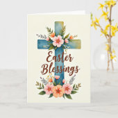 Carte Easter Floral Cross Card (Fleur jaune)