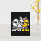 Carte Easter Squad Dabbing Bunny Chick Egg Chasse Match (Fleur jaune)