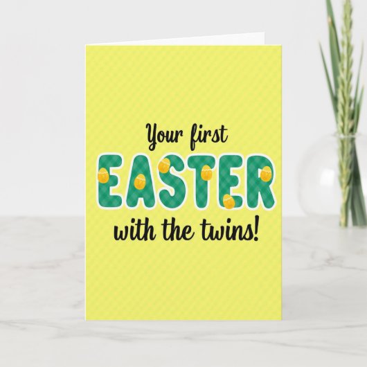 Carte Easter Twins First Celebration Card (Devant)