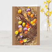 CARTE *EASTER* WISHES FOR "YOU !" (Fleur jaune)