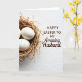 Carte Easter Wishes Husband Card (Fleur jaune)