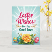 Carte Easter Wishes Love Card (Fleur jaune)